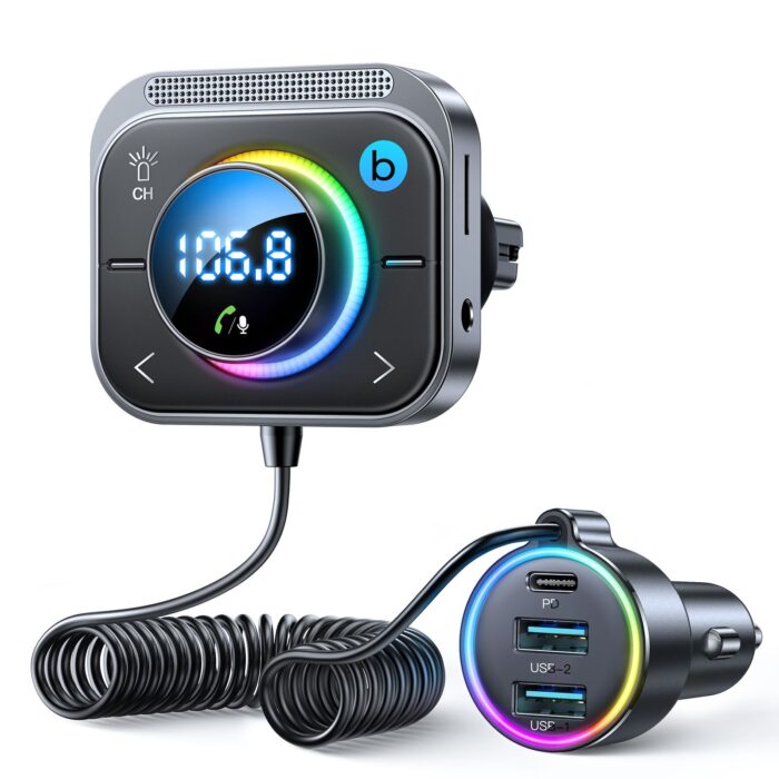 JR-CL18 Car Wireless FM Transmitter-Silve